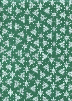 Papier lokta planche de fleurs blanches fond vert (50x75)
