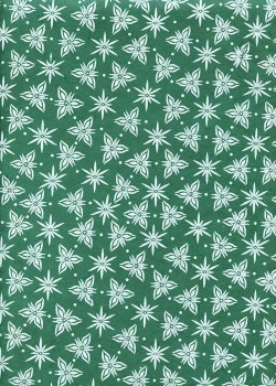 Papier lokta planche de fleurs blanches fond vert (50x75)