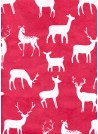 Lokta les animaux de Noël fond rouge (50x75)