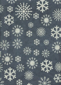 Lokta les flocons argent fond bleu marine (50x75)