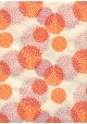 Lokta pompons orange et prune fond ivoire (50x70)