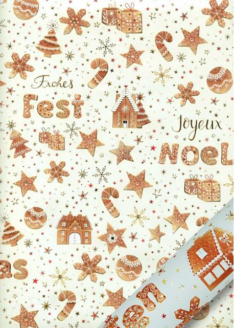 Papier Turnowsky Christmas beige réhaussé or (50x70)