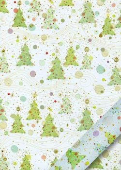 Papier Turnowsky les sapins réhaussé or (50x70)