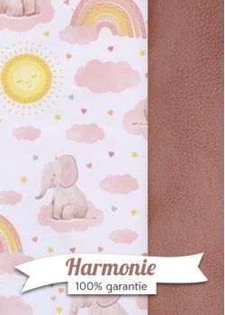 HARMONIE DUO la famille éléphant ton rose