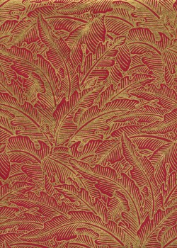 Papier lokta verdure or fond rouge (50x75)