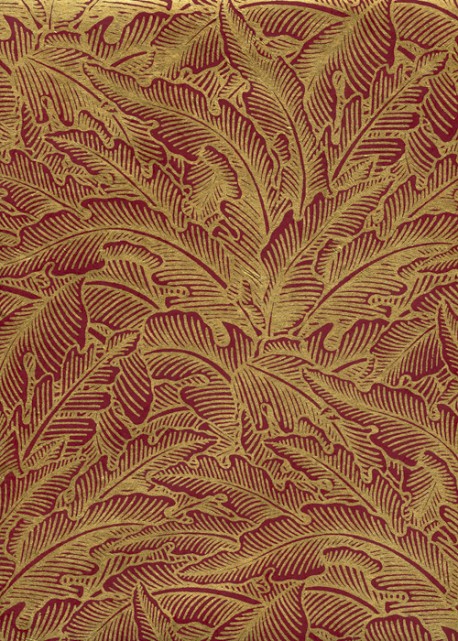 Papier lokta verdure or fond bordeaux (50x75)