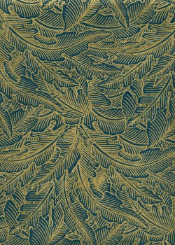 Papier lokta verdure or fond bleu canard (50x75)