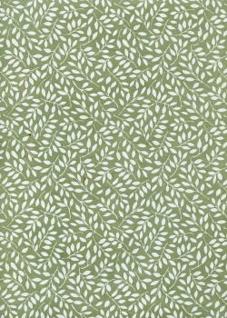 Papier lokta rameaux blancs fond vert amande (50x75)