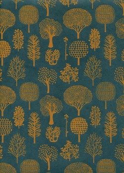 Lokta forêt camel fond bleu vert (50x75)