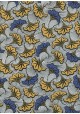 Wax fleurs bleues et jaunes (50x70)