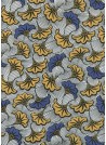 Wax fleurs bleues et jaunes (50x70)
