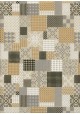 Carreaux de ciment or gris et blanc fond beige (50x70)