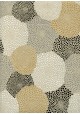 Pompons or gris et blanc fond beige (50x70)