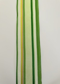 Ruban organza vert bords fil de fer 4 cm de large (2 mètres)