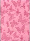 Lokta papillons et libellules ambiance rose (50x70)