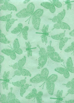 Lokta papillons et libellules ambiance menthe (50x70)