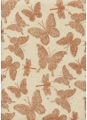 Lokta papillons et libellules cuivre fond naturel (50x70)