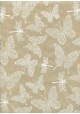 Lokta papillons et libellules blanches fond beige (50x70)