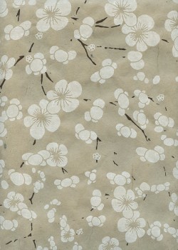 Lokta fleurs de cerisiers fond beige (50x70)