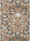 "Papier de coton" Tapisserie blanc et bleu fond camel (55x76)