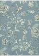 "Papier de coton" Tapisserie aux oiseaux ivoire fond pompadour (55x76)