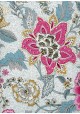 "Papier de coton" Floralies rose feuillage bleu (55x76)