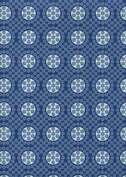 "Papier de coton" géométrique fond bleu (55x76)