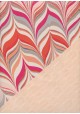 Recto verso "Marbré design fushia / feuilles blanches" (68x98)