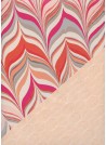 Recto verso "Marbré design fushia / feuilles blanches" (68x98)