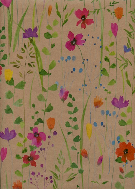 Les fleurs de printemps fond beige (68,5x98)