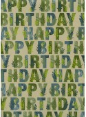 Happu birthday feuillage fond beige (68,5x98)