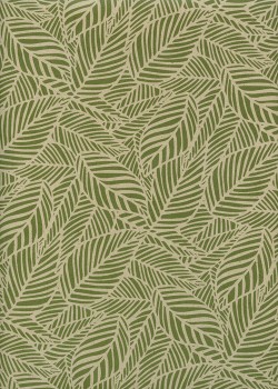 Les feuilles vertes fond beige (68,5x98)