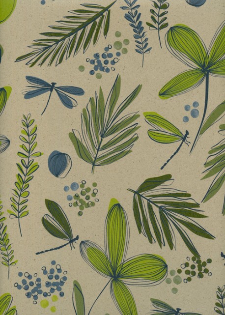 Fleurs et feuillage fond beige (68,5x98)