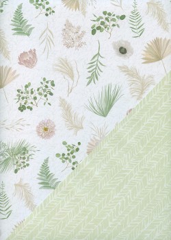 Recto verso "floral acidulé / géométrique vert" (68x98)