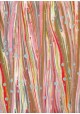 Marbré peigné ambiance framboise réhaussé or (70x100)