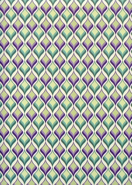 Les vagues rétro vertes et violettes (70x100)