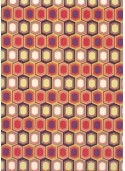 Hexagones rétro rouges et bleus (70x100)