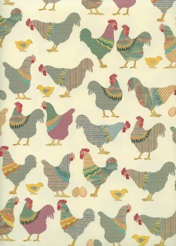 Les poules en patchwork (70x100)