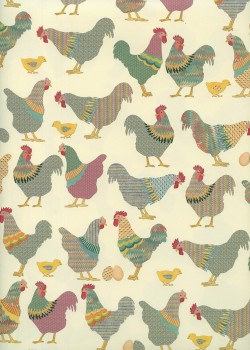 Les poules en patchwork (70x100)