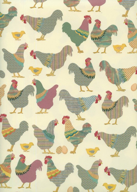 Les poules en patchwork (70x100)