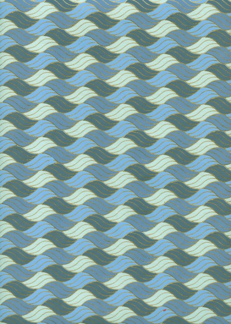 "Tressé" bleu et or (50x70)