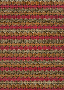 Guirlande de feuilles rouges et or (50x70)