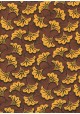 Wax fleurs orange fond brun (50x70)