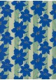 Fleurs exotiques bleues fond rayé (50x70)