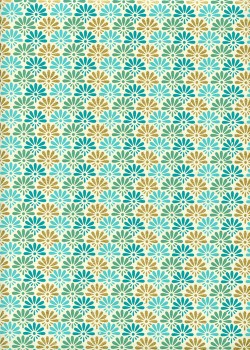 Paquerettes ambiance turquoise réhaussé or (50x70)