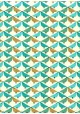 Oiseaux graphiques ambiance émeraude (50x70)
