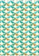 Oiseaux graphiques ambiance émeraude (50x70)