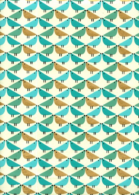 Oiseaux graphiques ambiance émeraude (50x70)