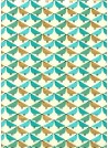 Oiseaux graphiques ambiance émeraude (50x70)