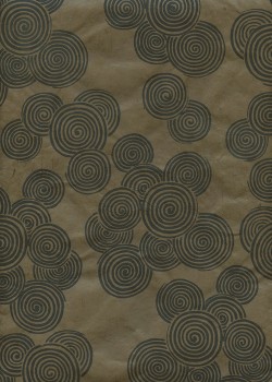 Papier lokta spirales anthracite fond tabac (50x75)